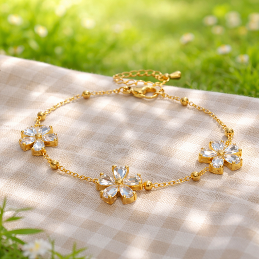 Petal & Glow Floral Bracelet