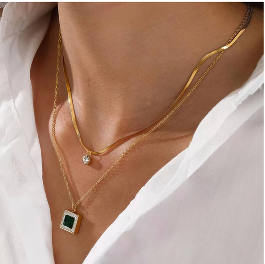 The Emerald Solstice Layered Necklace