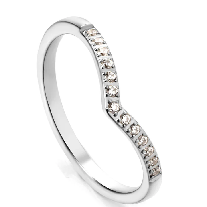 Nova Chevron Pave Wishbone Ring