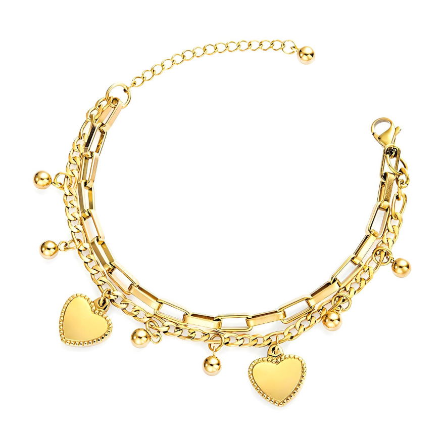 The Amara Double-Layer Heart Bracelet