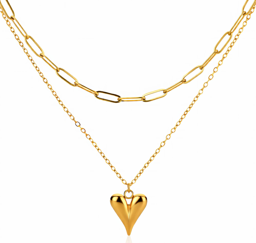 The Amora Layered Heart Necklace