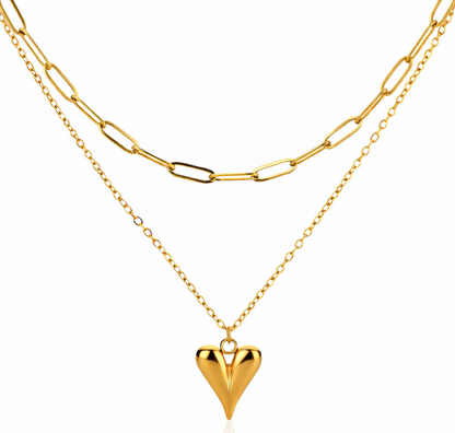 The Amora Layered Heart Necklace