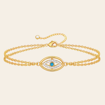 The Aura Evil Eye Double-Chain Bracelet