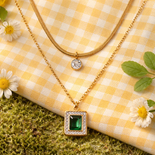 The Emerald Solstice Layered Necklace