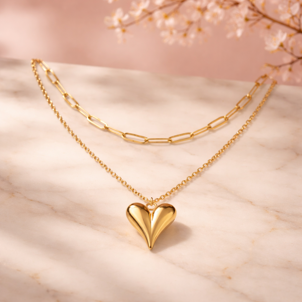The Amora Layered Heart Necklace