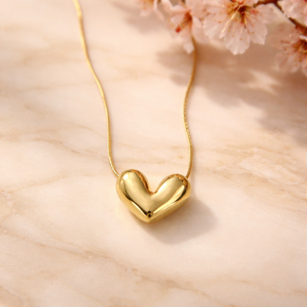 The Amora Puffed Heart Necklace