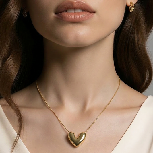 The Amora Puffed Heart Necklace