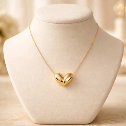 The Amora Puffed Heart Necklace