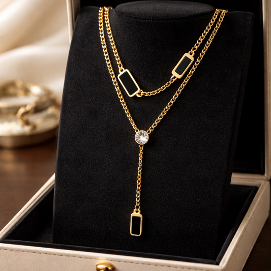 The Onyx & Light Layered Lariat