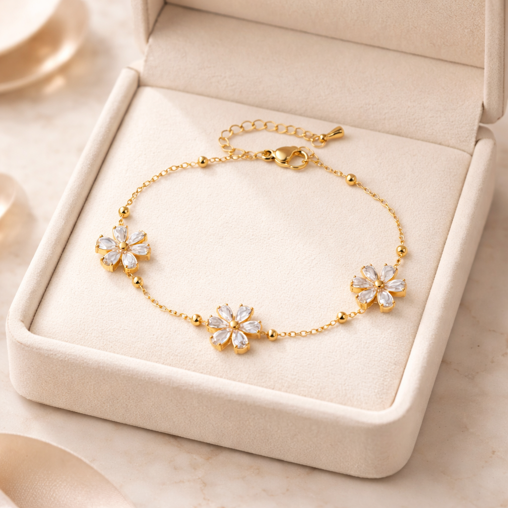 Petal & Glow Floral Bracelet