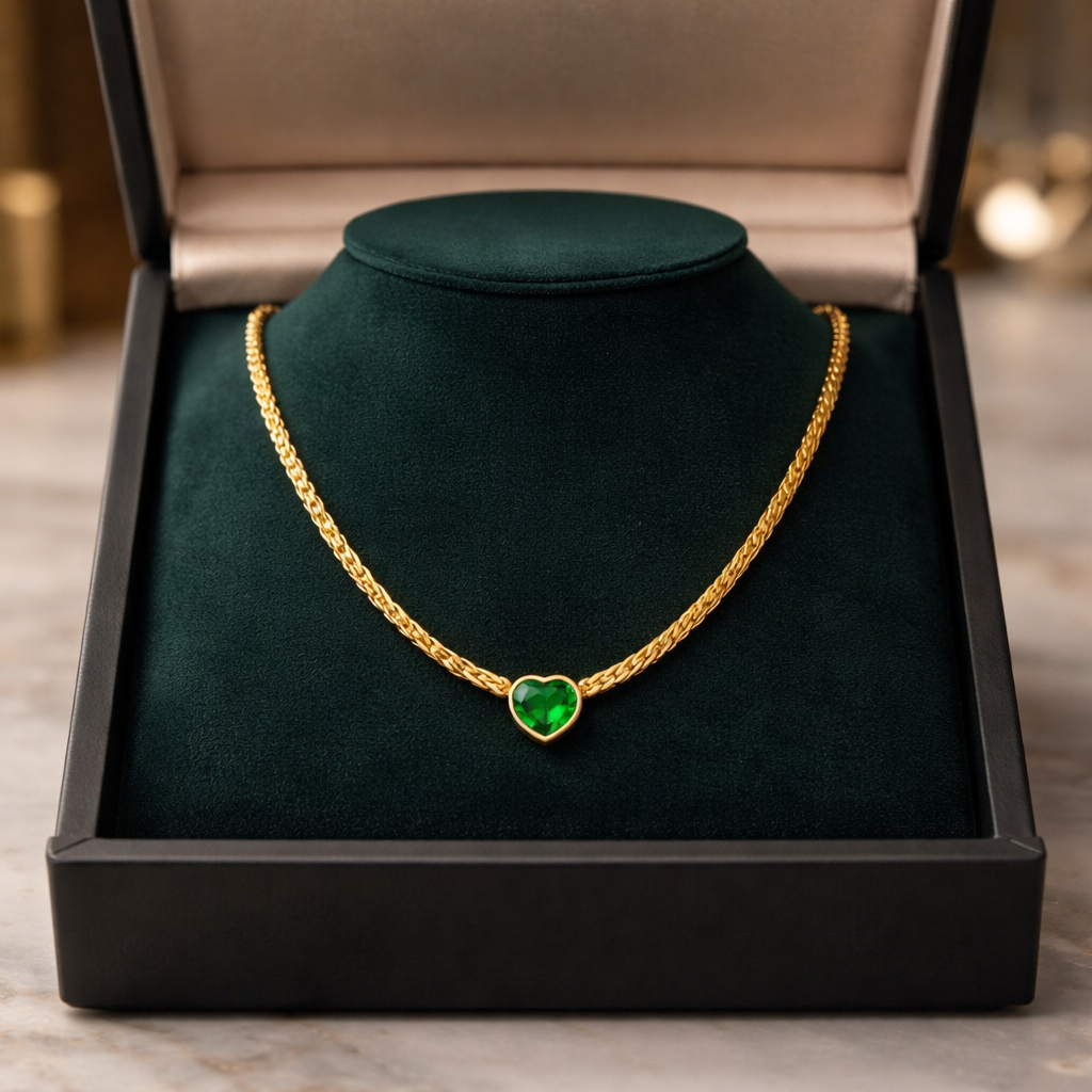 The Emerald Heart Statement Necklace