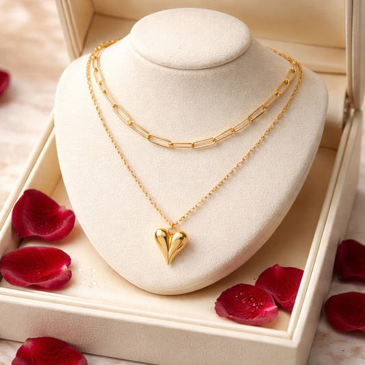 The Amora Layered Heart Necklace