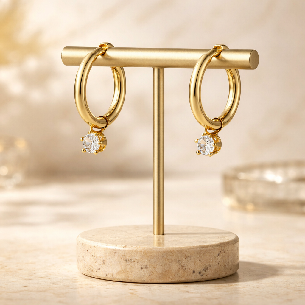 The Aria Solitaire Drop Huggies
