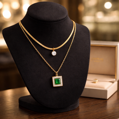 The Emerald Solstice Layered Necklace