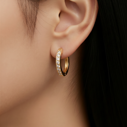 Classic Pave Huggie Hoops