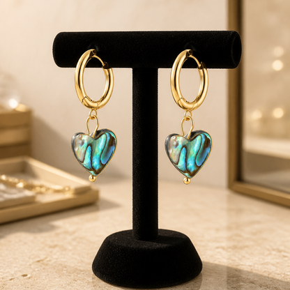 Aura Heart Huggie Earrings