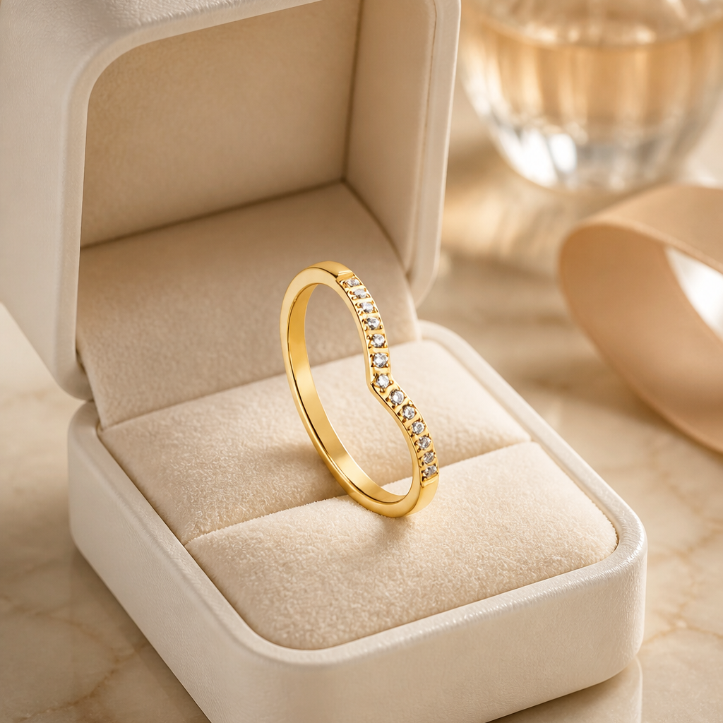 Nova Chevron Pave Wishbone Ring