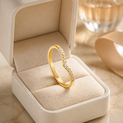 Nova Chevron Pave Wishbone Ring