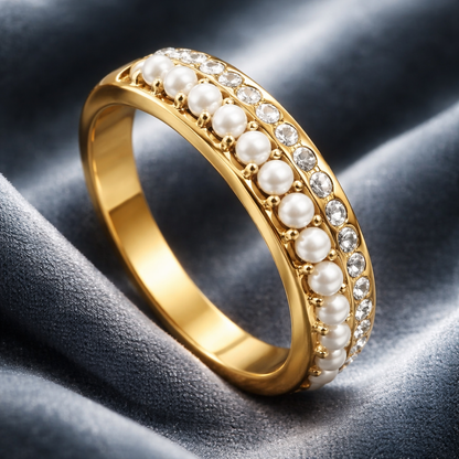 The Pearl & Crystal Symphony Ring