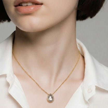 The Lumina Pear Solitaire Necklace