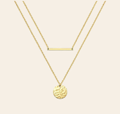The Linear Hammered Duo Necklace