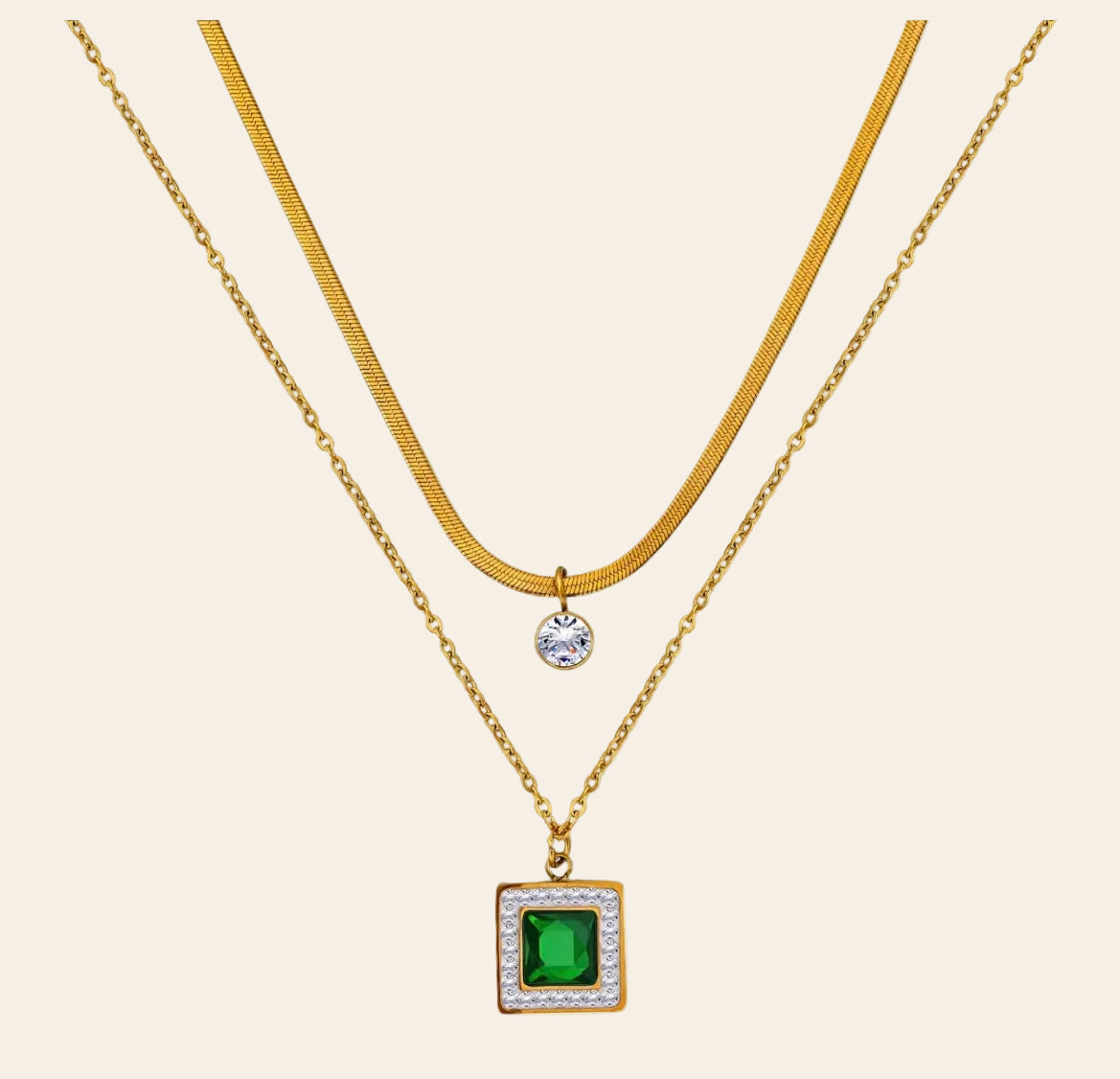 The Emerald Solstice Layered Necklace
