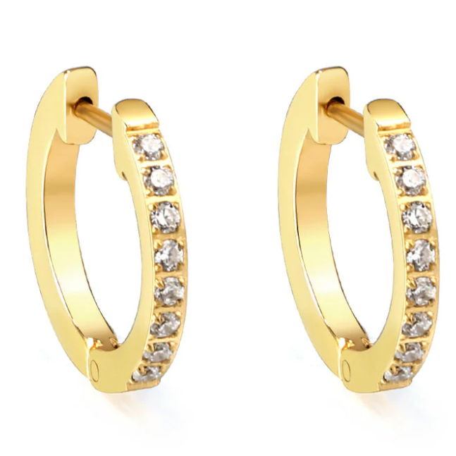 Classic Pave Huggie Hoops