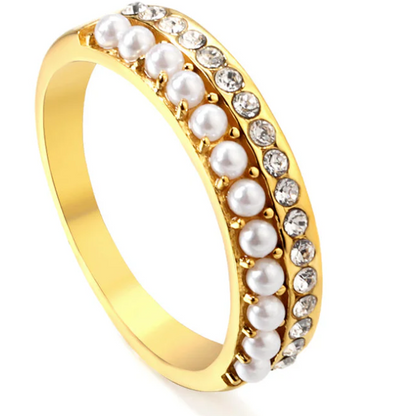 The Pearl & Crystal Symphony Ring