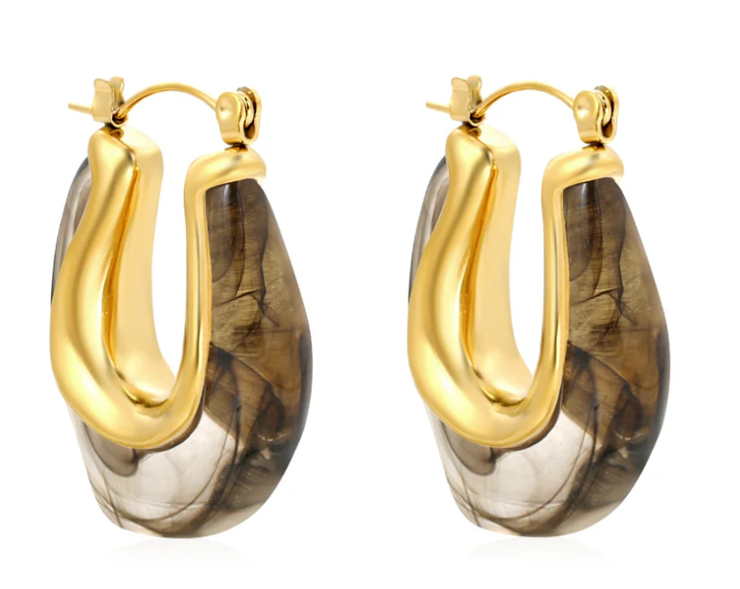 The Sculptural Resin Hoop Earrings