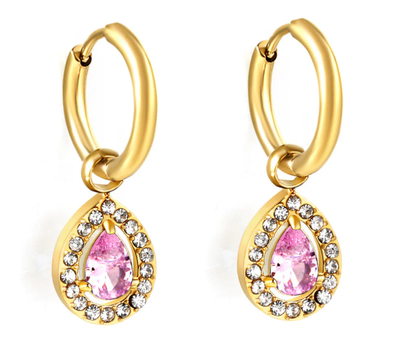 Pear Drop Huggie Hoops