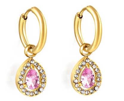 Pear Drop Huggie Hoops